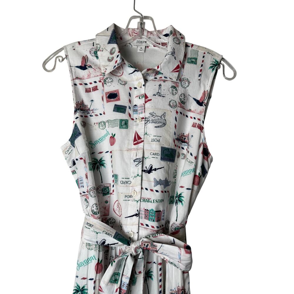 J.Crew Sleeveless Collared Postcard Tiered Dress Size 6 NWT - Picture 4 of 10